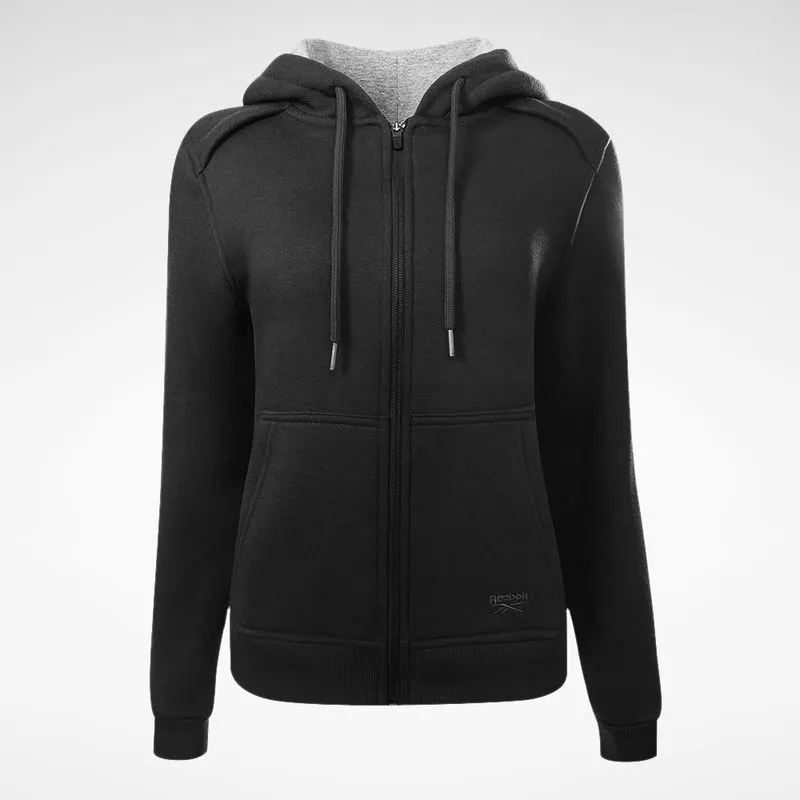 Jaqueta Reebok Logo Com Capuz Feminina Preto - GG