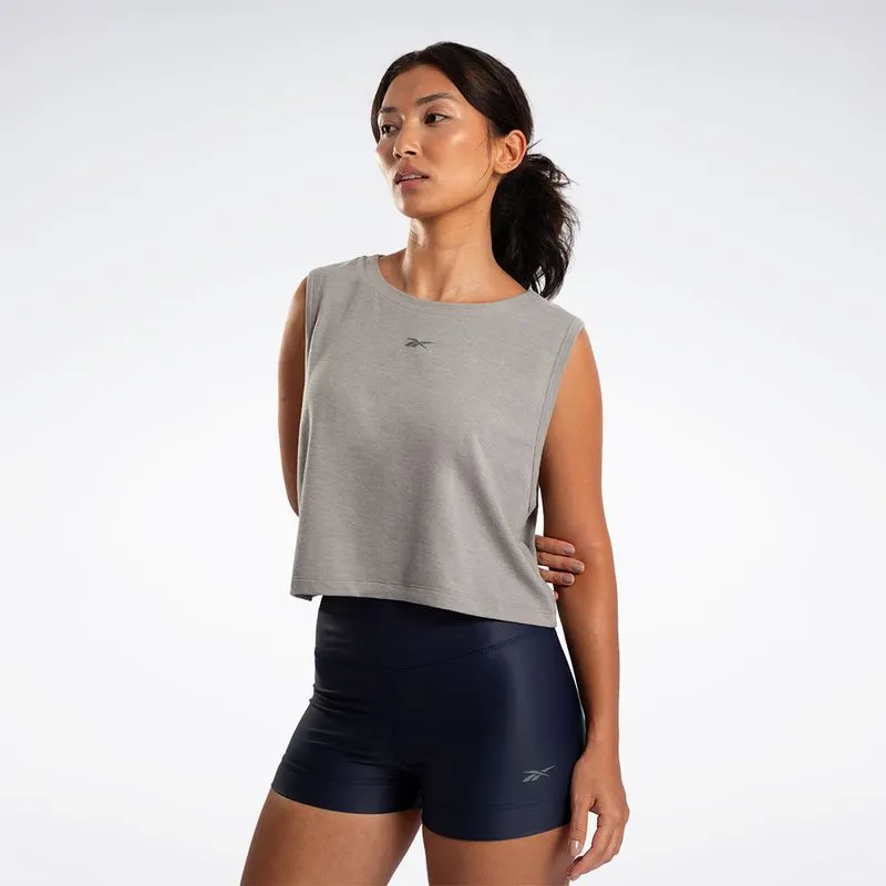 Regata Reebok Train Cropped Feminina Cinza - P