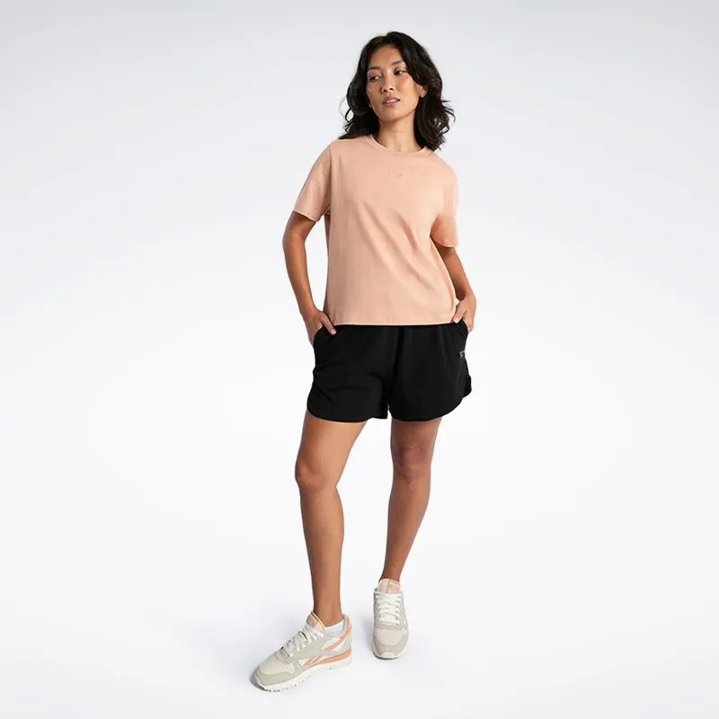 Camiseta Reebok Logo Cropped Feminina Rosa - M