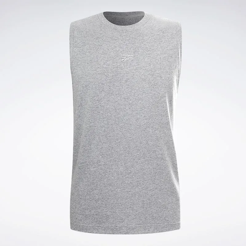 Regata Reebok Logo Masculina Cinza mescla - M