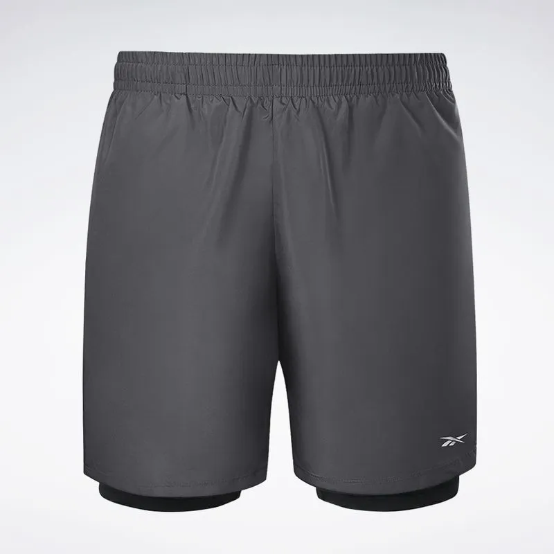 Short Reebok 2N1 5 Agile Masculino Cinza - G