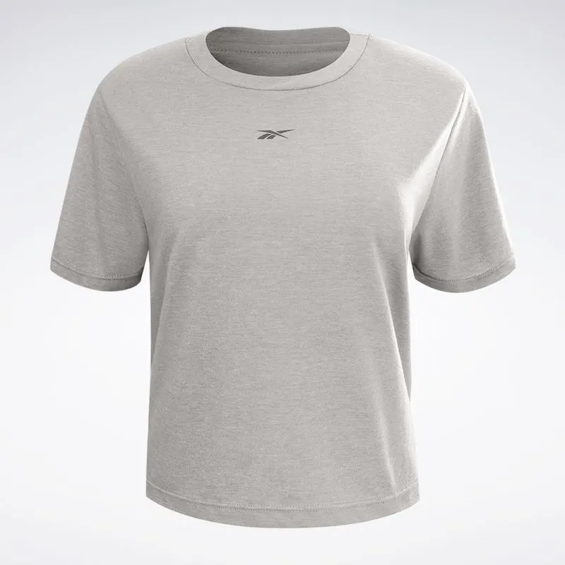 Camiseta Reebok Train Cropped Feminina Cinza Claro - GG