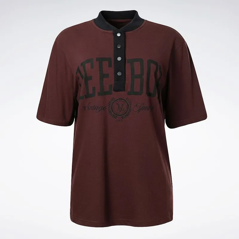Camiseta Reebok Heritage RBK+NV Feminina Marrom - M
