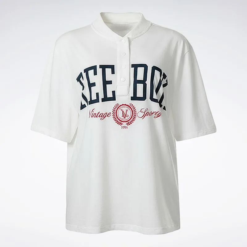 Camiseta Reebok Heritage RBK+NV Feminina Branco - GG