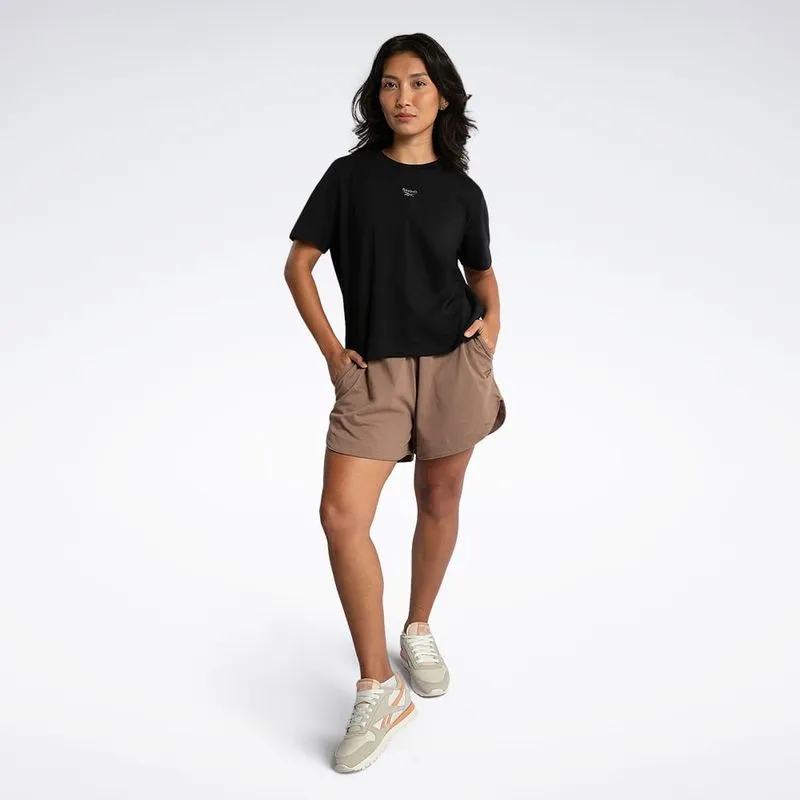 Camiseta Reebok Logo Cropped Feminina Preto - 2GG