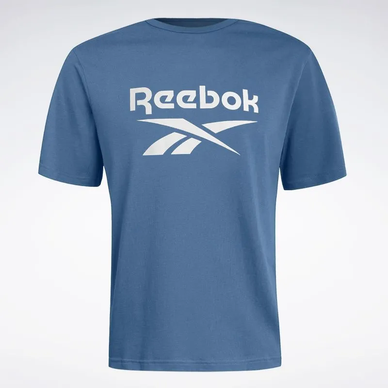 Camiseta Reebok Basic Logo Masculina Azul - 2GG