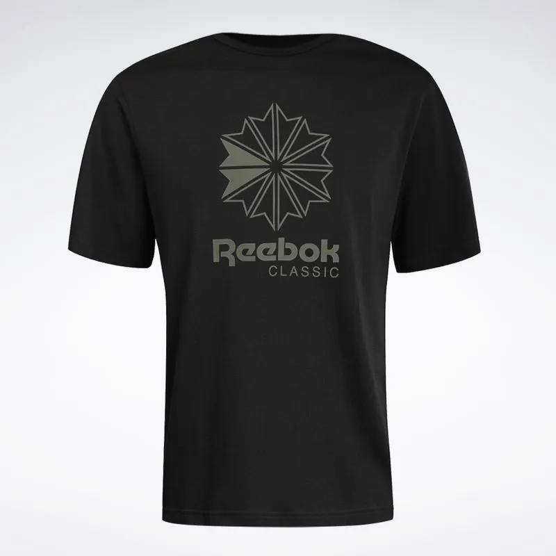 Camiseta Reebok Basic Star Crest Masculina Preto - 2GG