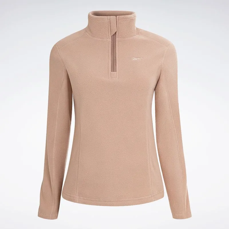 Blusa Reebok W Athletic 1/2 Zip Feminina Bege - M