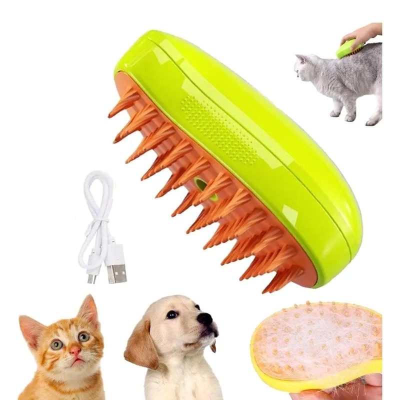 Escova Pet Removedor De Pelos Vapor Massagem Cães E Gatos
