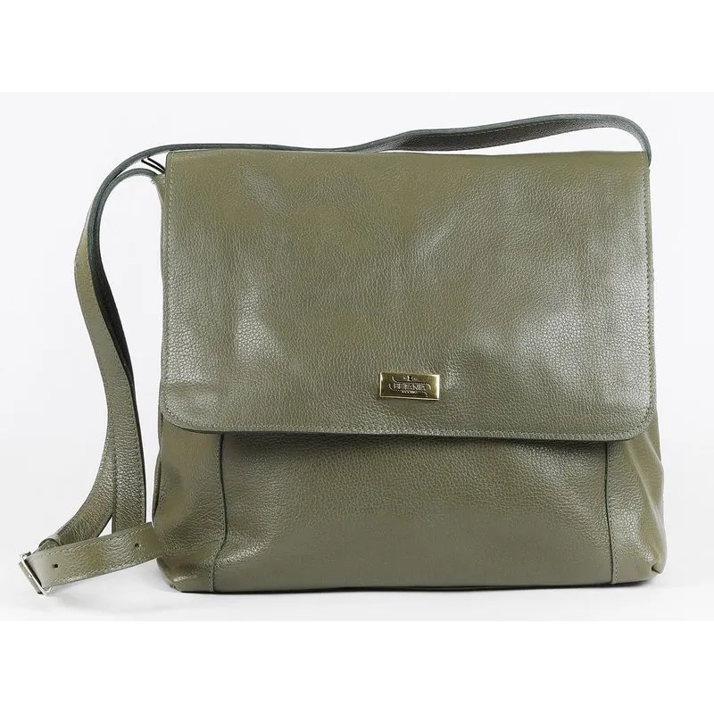 Bolsa Pasta Carteiro Feminina Couro Legitimo V.musgo