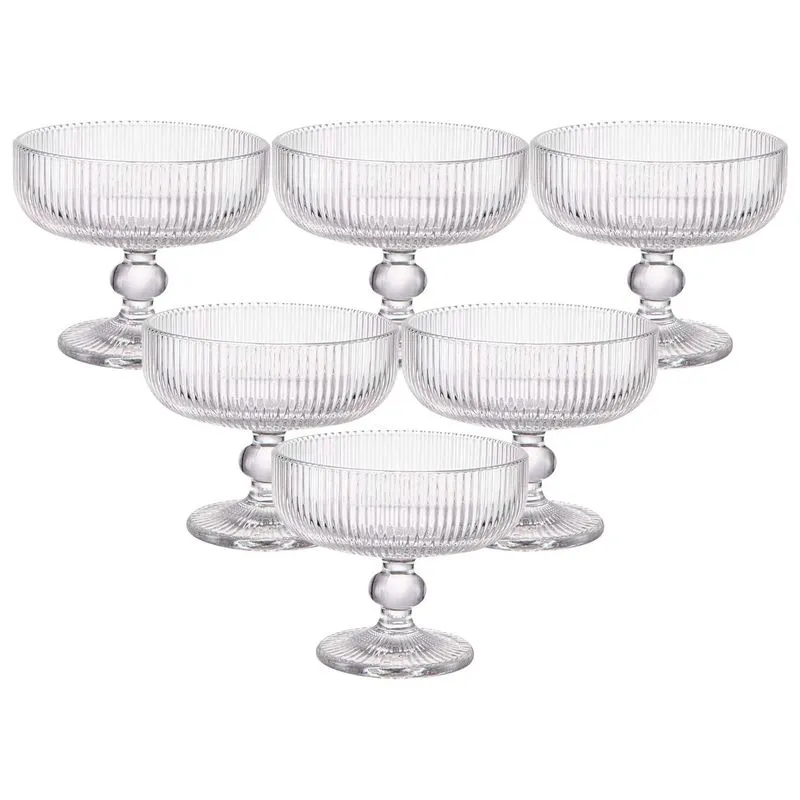 Conjunto Taças Sobremesa 6 Peças Modelo Raye 300ml Cristal