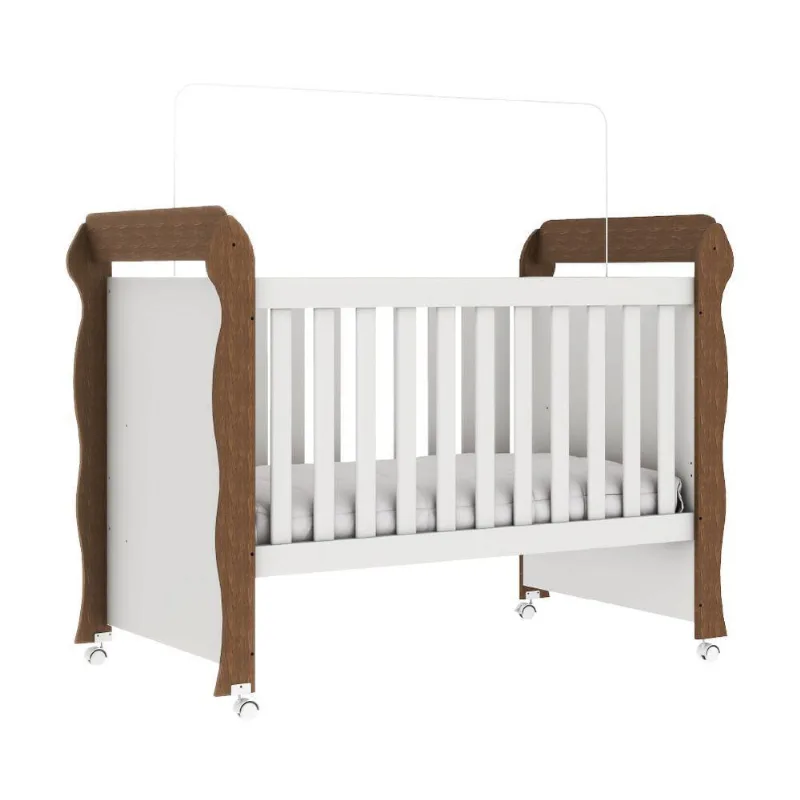 Berço Americano Carolina Baby Mimo Mini Cama 2 Em 1 Com Rodízios Para Quarto Bebê Bra-mad No