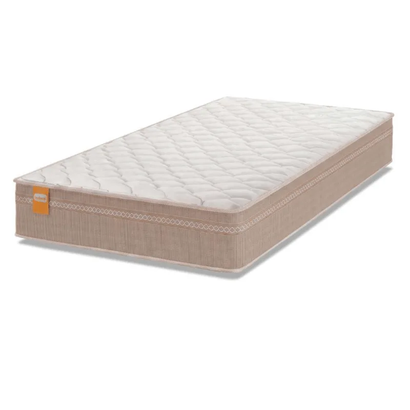 Colchão Solteiro Molas Qatar 88x188x22cm Bege/Branco Inducol - Suporta Até 200 Kg Por Pessoa