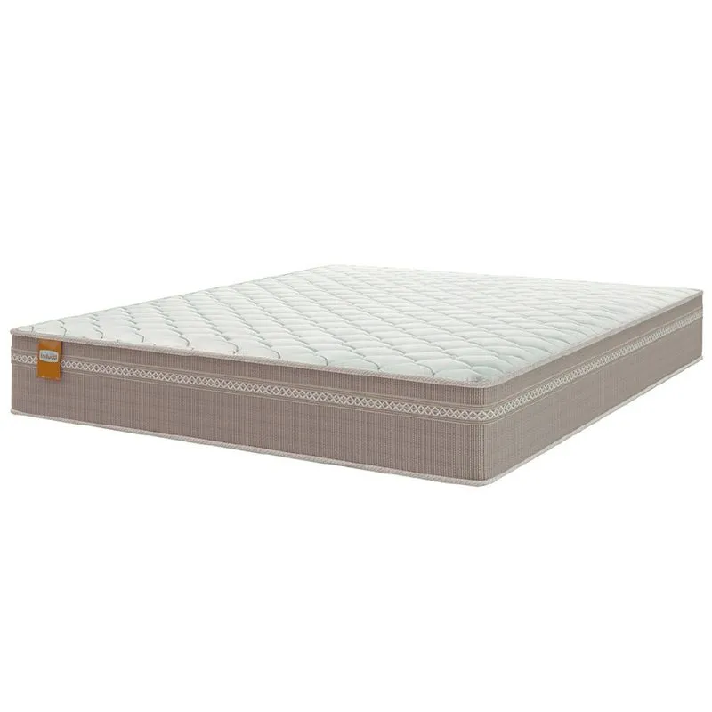 Colchão Casal Queen Molas Qatar 158x198x22cm Bege/Branco Inducol - Suporta Até 200 Kg Por Pessoa