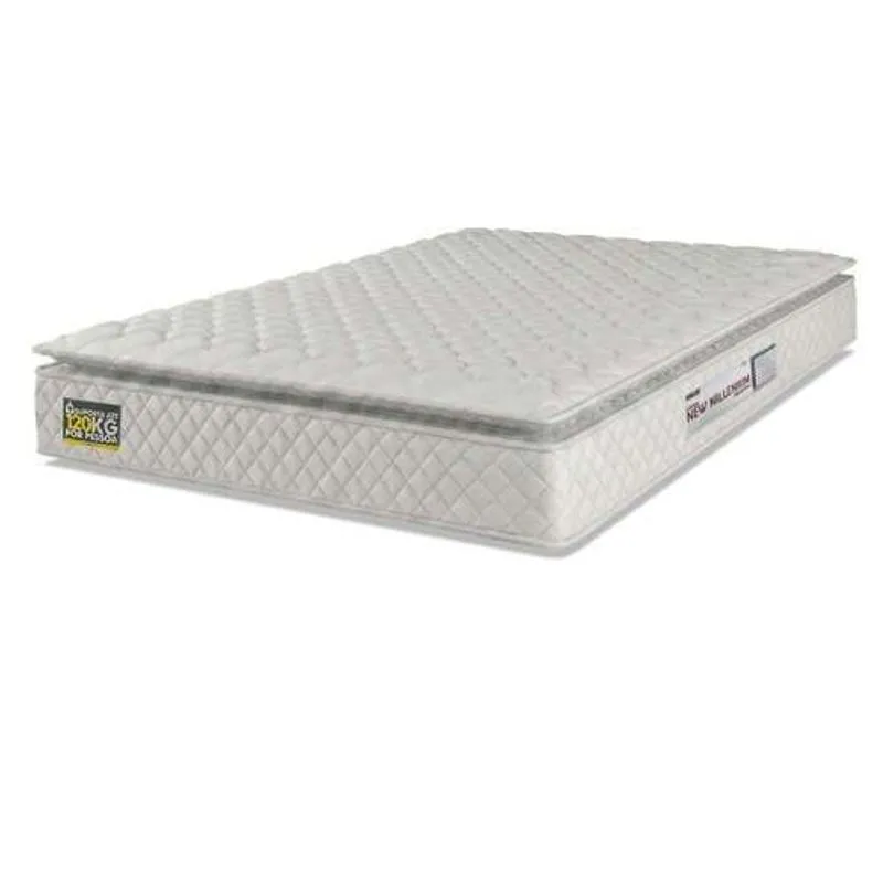 Colchão Casal Espuma D33 Pillow Top New Millenium 138x188x19cm Branco Hellen - Suporta Até 120 Kg Por Pessoa