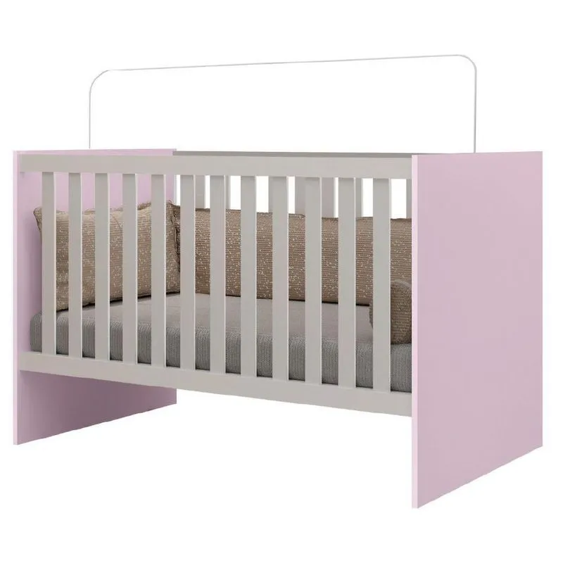 Berço Americano Mini Cama Para Quarto Bebê Giovana J&a Móveis Branco/ros