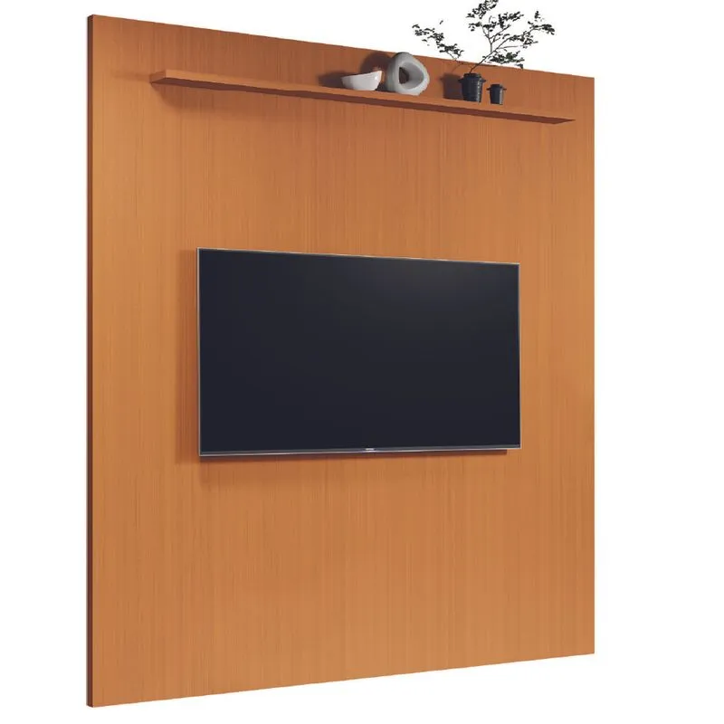 Painel Para Tv Até 75 Polegadas Com Prateleira Egeo Clean 1,80m Madeirado Edn