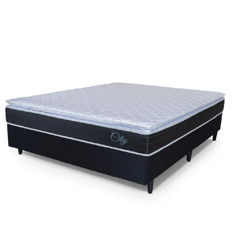 Cama Box Casal Colchão - Molas Ensacadas City Pillow Hellen