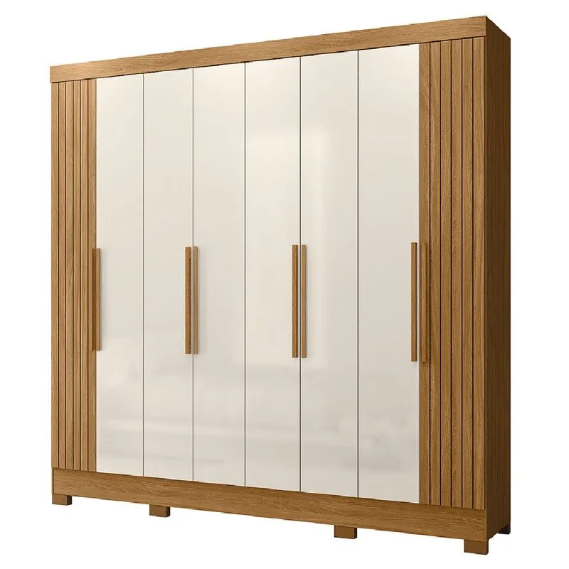 Guarda Roupas Casal Ripado 8 Portas 4 Gavetas Diamante Moval