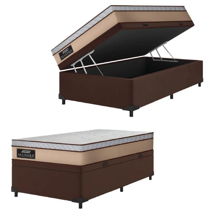 Cama Box Baú Solteiro Gazin Colchão Molas Ensacadas Maximus
