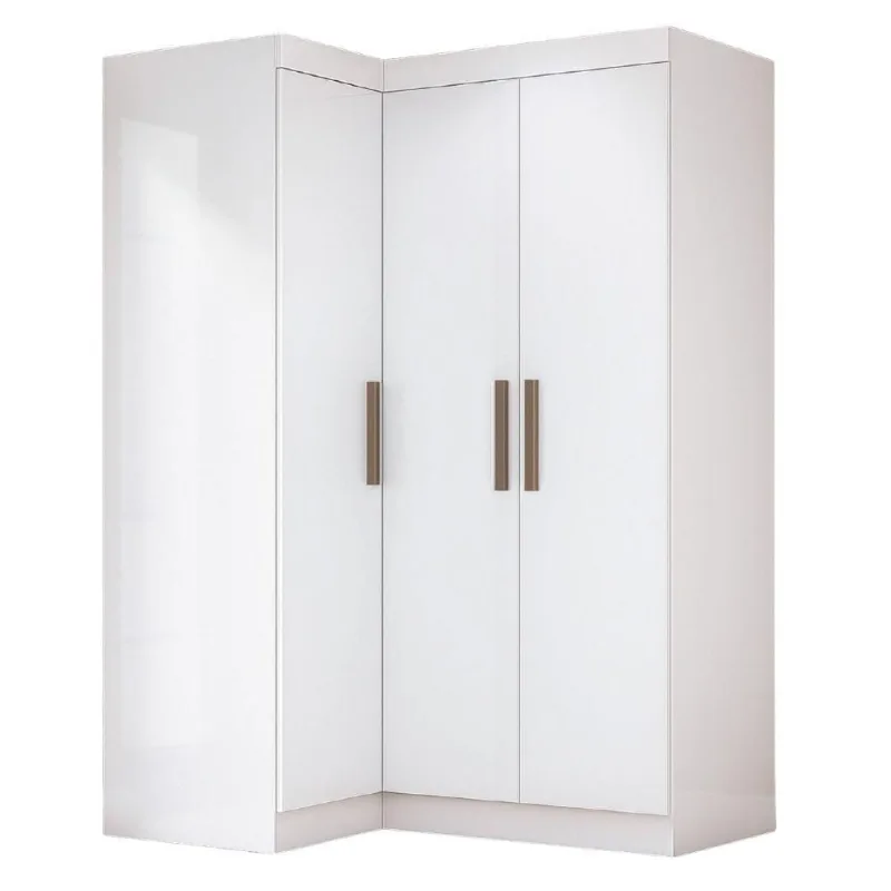 Quarto Modulado De Canto Madrid Com 3 Portas Maxel Branco