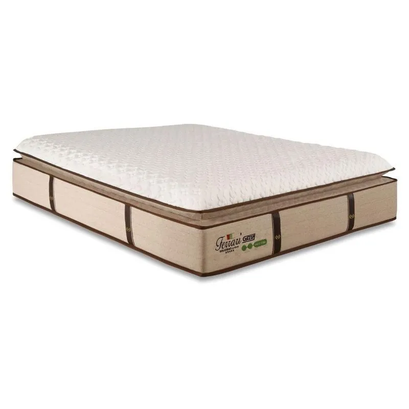 Colchão Queen Gazin Ferrari Premium Molas Ensacadas E Pillow Top 158x198x40cm Bege
