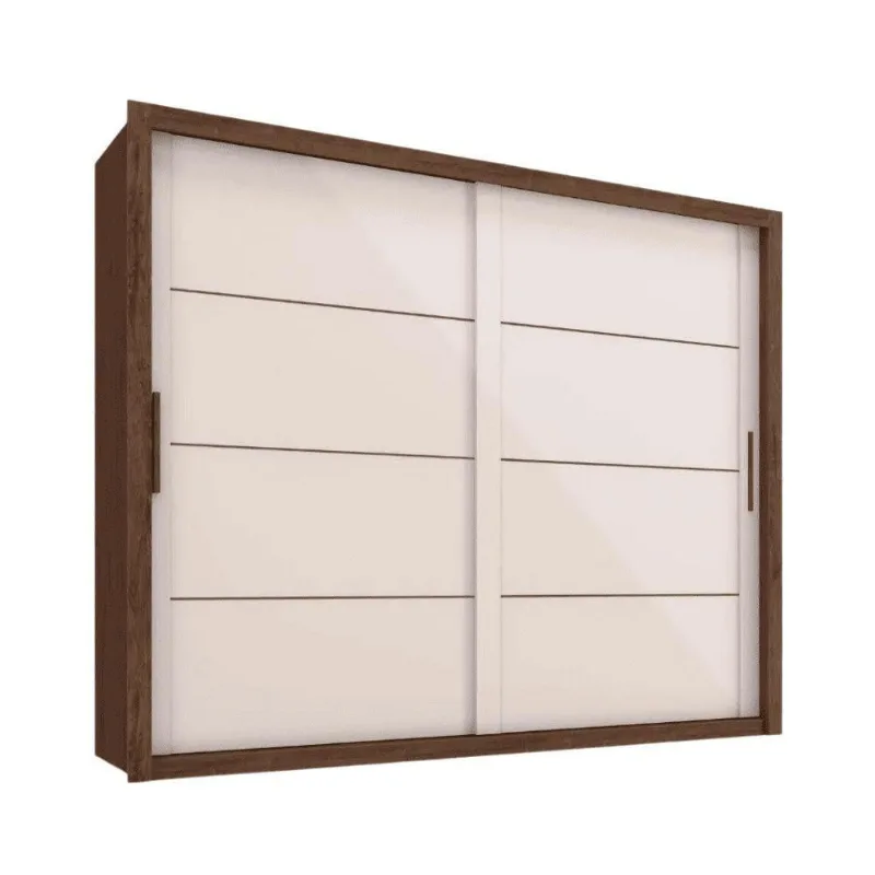 Guarda Roupas Casal 2 Portas De Correr 6 Gavetas Modena Madeirado/off White