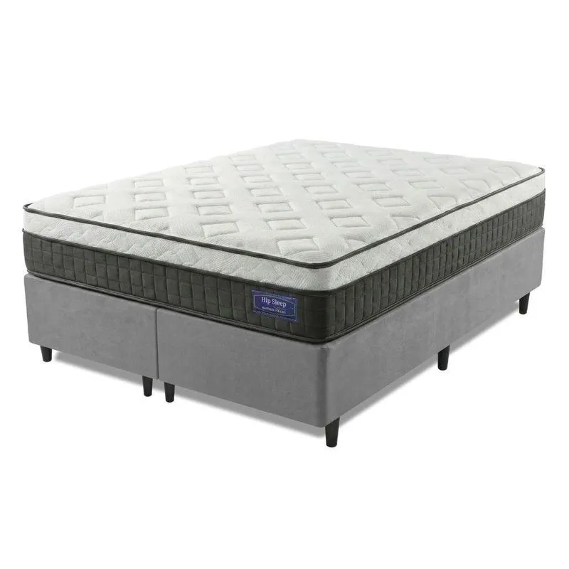 Cama Box Colchão King Molas Ensacadas Euro In Atlantic 193x203x66cm Cinza