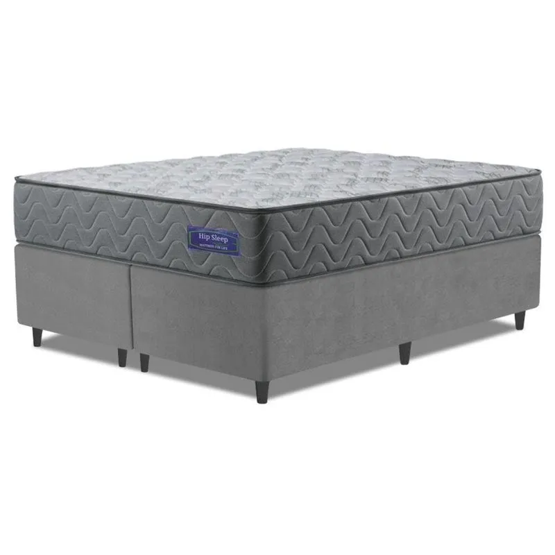 Cama Box Colchão Queen Molas Ensacadas Atlanta 158x198x60cm Cinza