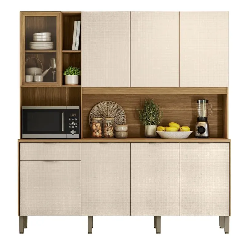 Armário De Cozinha Compacta 8 Portas 4 Nichos Namastê