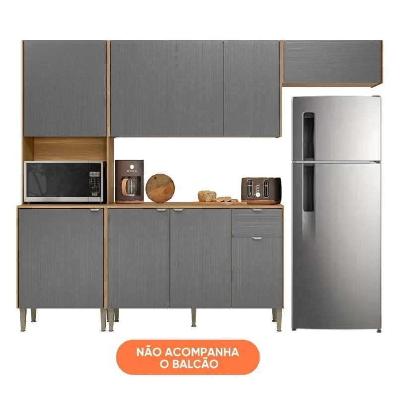 Armário De Cozinha Compacta 6 Portas 1 Nicho Surya