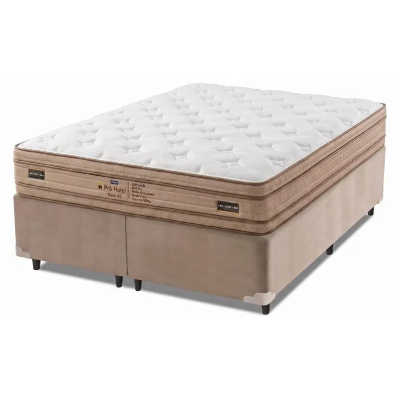 Cama Box King Molas Ensacadas Euro Pillow Double Face Pró Hotel 193x203x69cm Probel Até 150kg