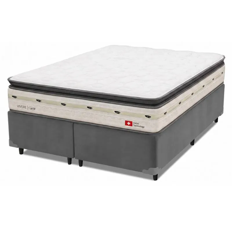 Cama Box Queen Molas Ensacadas Orion 158x198x70cm Herval - Suporta até 150 kg por pessoa