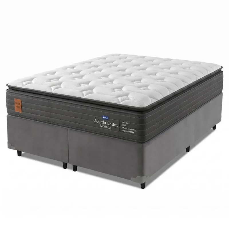 Cama Box Queen Molas Ensacadas Pillow Super Monaco 158x198x72cm Probel - Até 180kg por pessoa