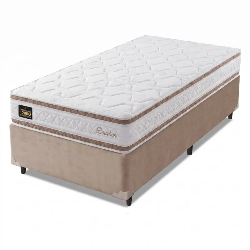 Cama Box Solteiro Molas Ensacadas Bourbon Hellen - Suporta até 110 kg por pessoa