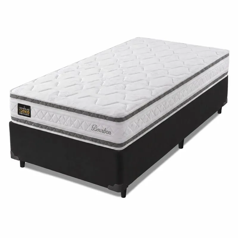 Cama Box Solteiro Molas Ensacadas Bourbon Hellen - Suporta até 110 kg por pessoa