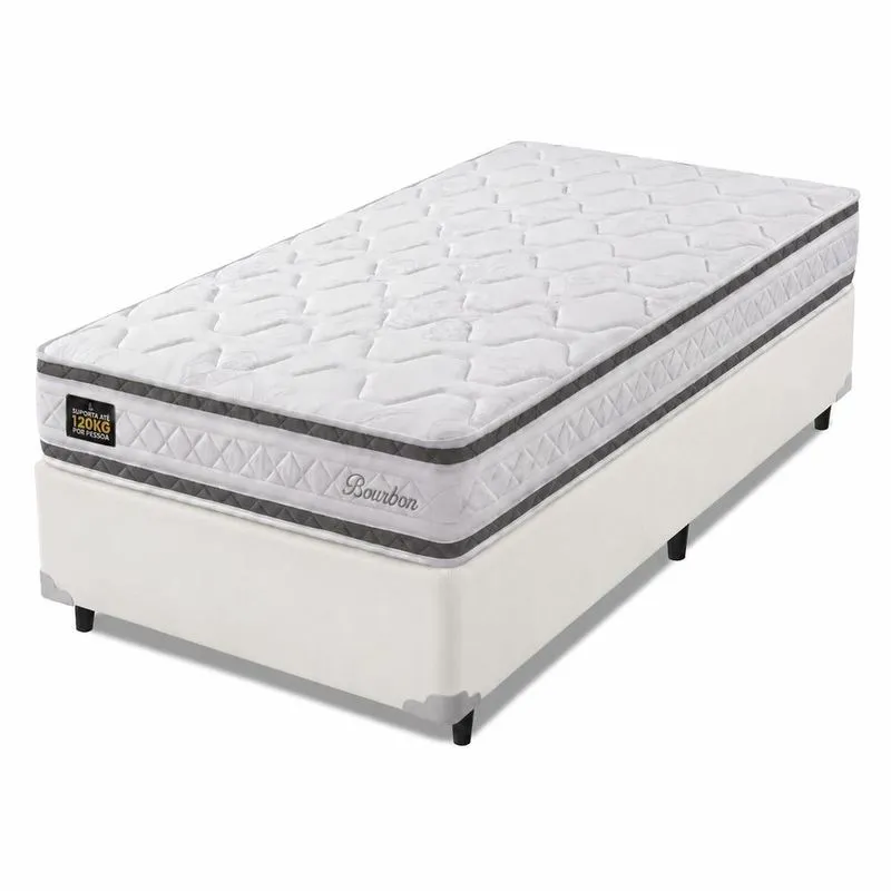Cama Box Solteiro Molas Ensacadas Bourbon Hellen - Suporta até 110 kg por pessoa