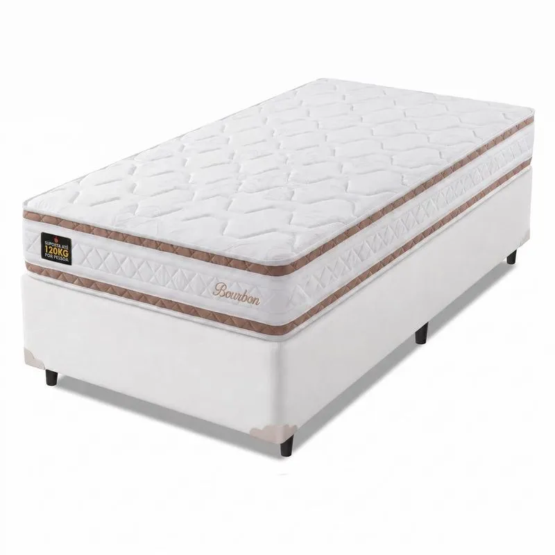 Cama Box Solteiro Molas Ensacadas Bourbon Hellen - Suporta até 110 kg por pessoa