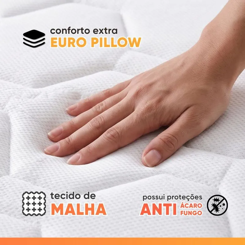 Cama Box Baú Casal Molas Ensacadas Bourbon 138x188x61cm Hellen - Suporta até 110 kg por pessoa