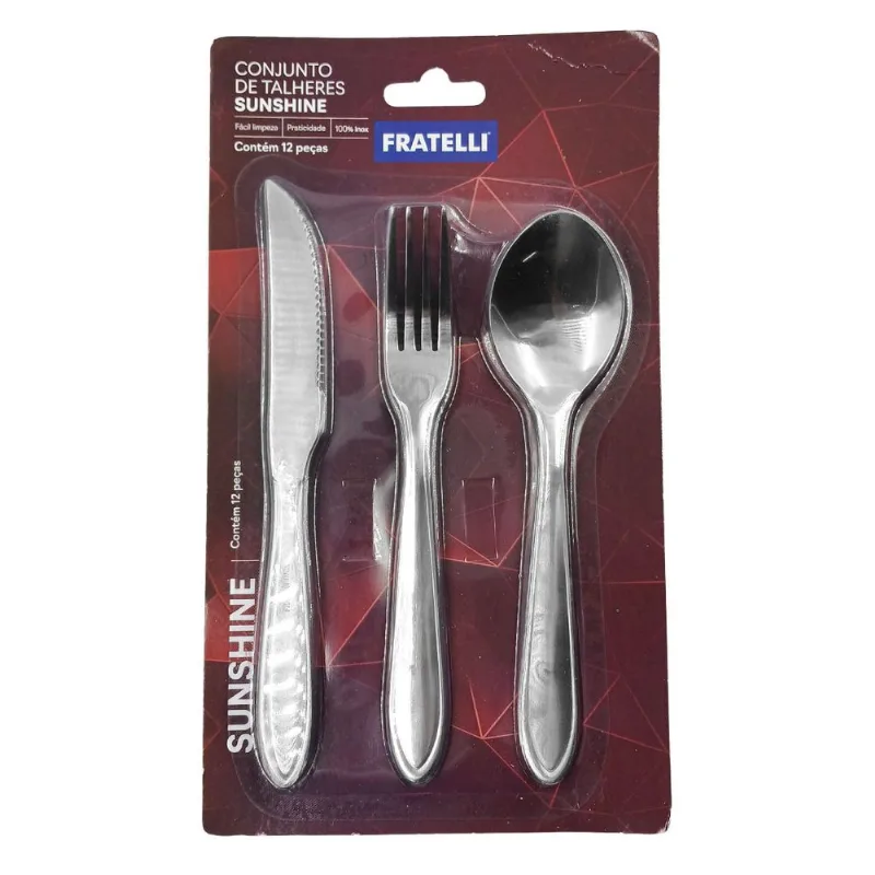 Kit Talheres 12 Peças em Aço Inox Fratelli Kit Talheres 12 Peças em Aço Inox Fratell