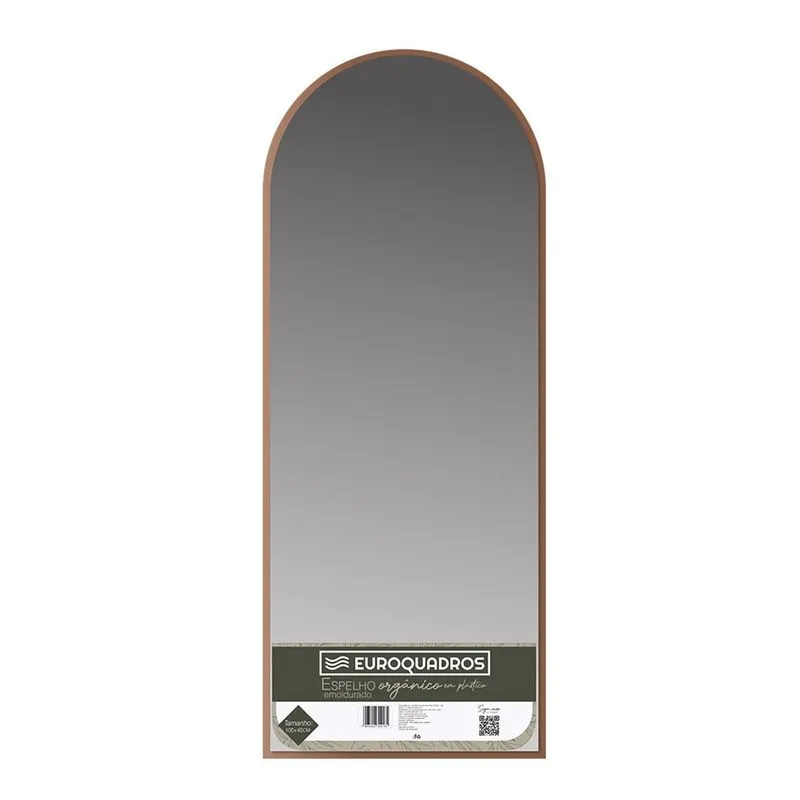 Espelho Arqueado 100x40 Moldura Plastica Rose Gold - Euroquadros