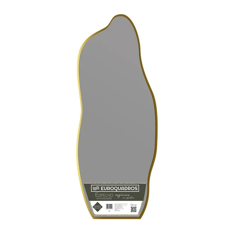 Espelho Organico 100x40 Mold Plastica Ouro - Euroquadros