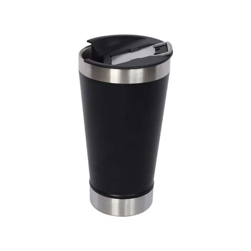 Copo Térmico Fratelli para Cerveja Premium Preto 400ml com Tampa e Abridor
