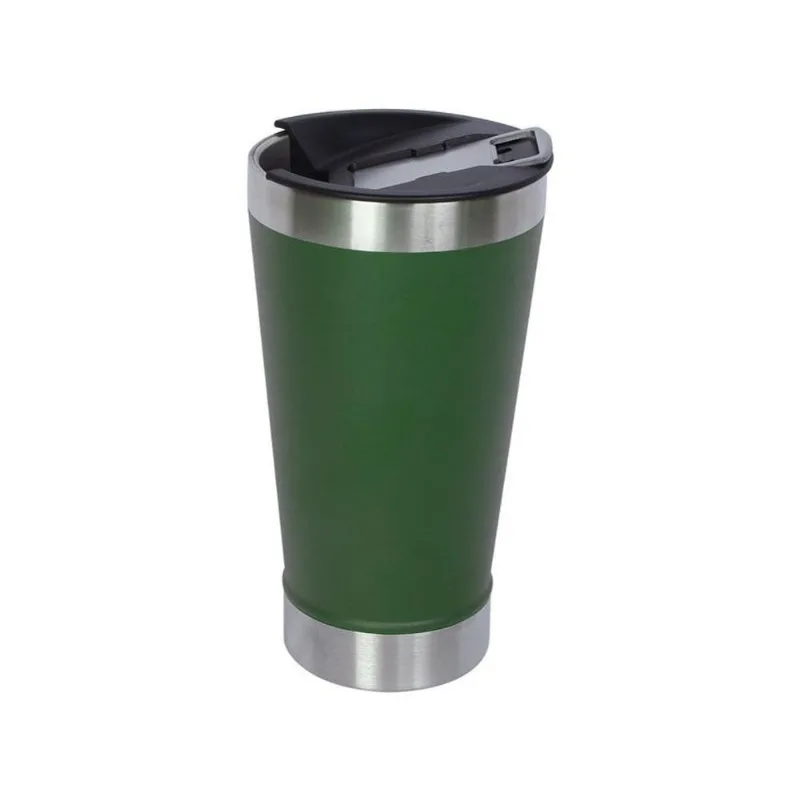 Copo Térmico Fratelli para Cerveja Premium Verde 400ml com Tampa e Abridor