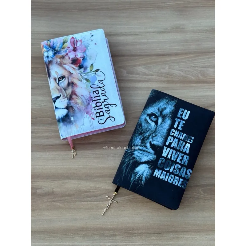Kit casal Leão Safira Ping + Leão Eu te chamei Ping Com Harpa