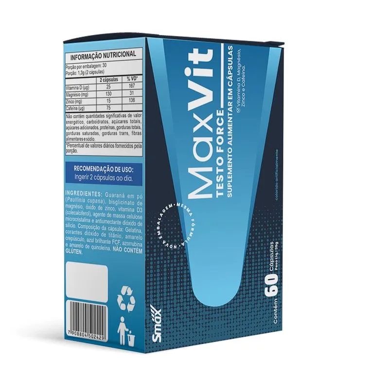 Suplemento Vitaminico Maxvit Testo c/ 60 Comp Smax