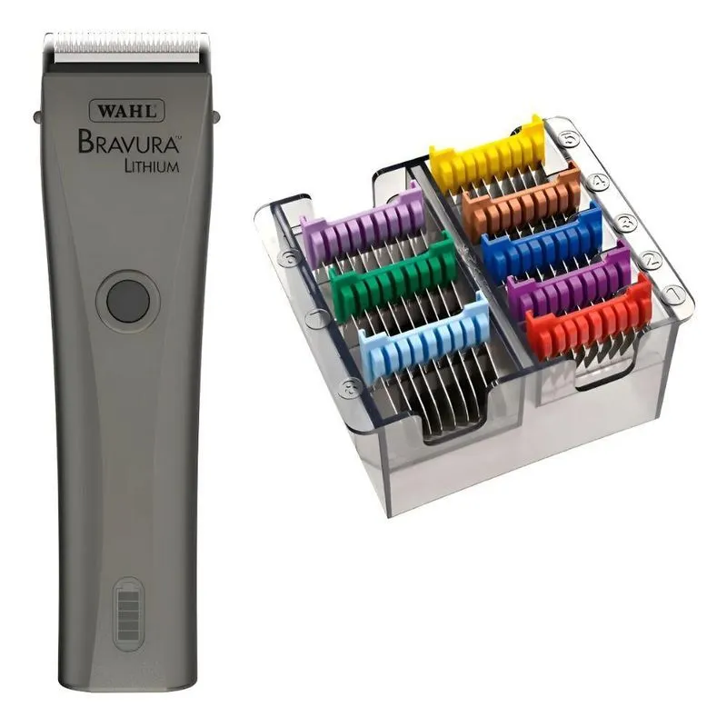 Máquina De Tosa Wahl Bravura Gunmetal Bivolt + Pentes Snaps