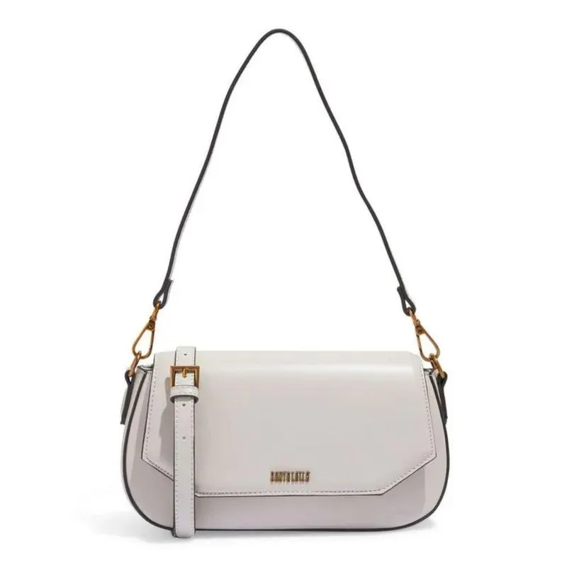 Bolsa Santa Lolla Baguete Média Soft Sintética Off White Feminina