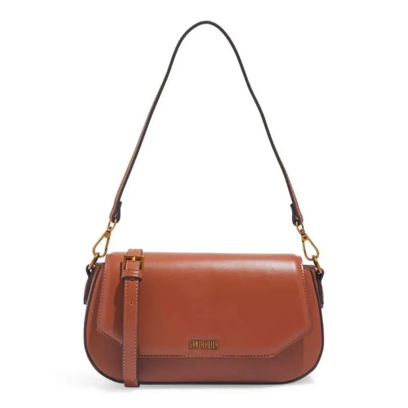Bolsa Feminina Santa Lolla Tiracolo Sintético Média Marrom Safari Feminino