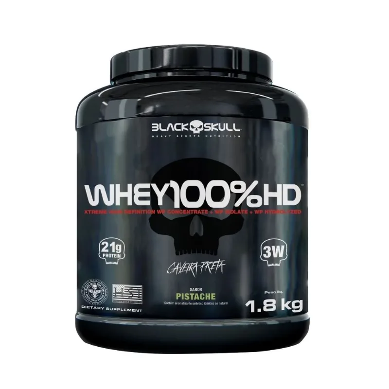 Whey 100% HD (WPC, WPI E WPH) - 1,8kg - Black Skull N/A / N/A / PISTACHE